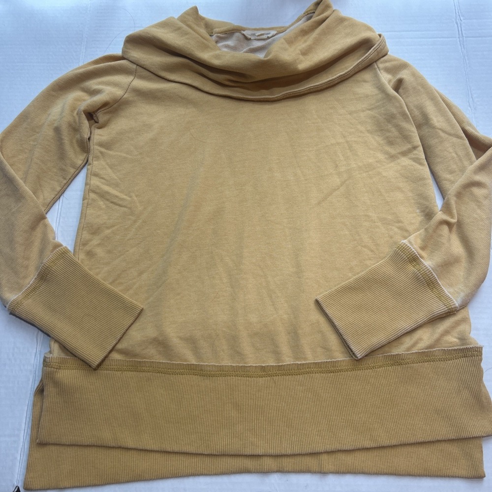 Lucky Brand Cowlneck Turtleneck Distressed Sweater Long Sleeve Size Small EUC